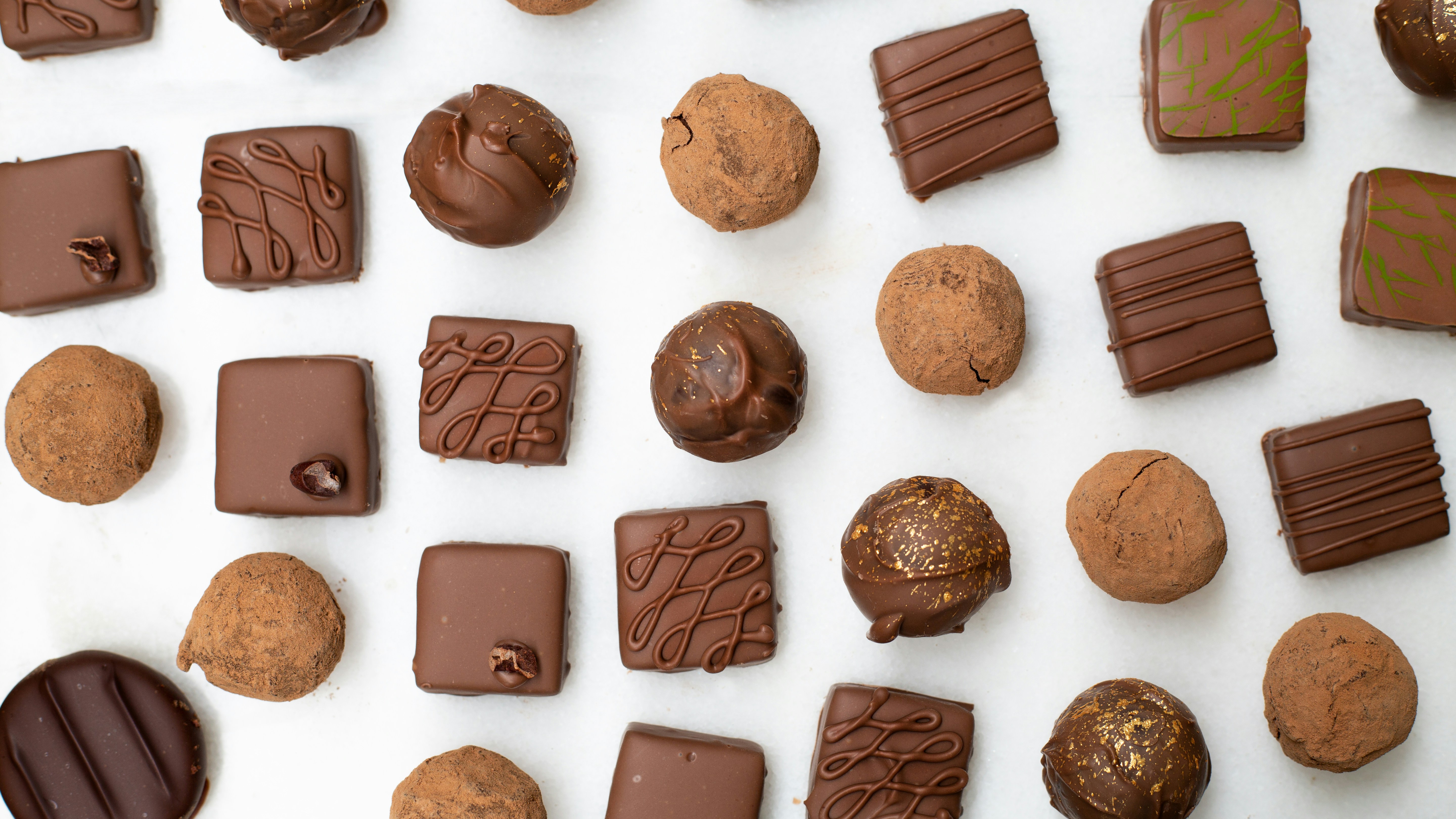 A collage of various types of chocolate